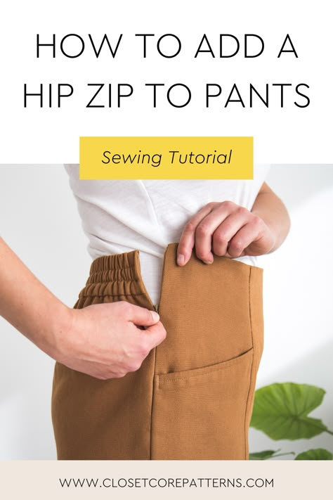 How to add an invisible side zip to pants with an elastic waist like our Pietra Pants! Closet Core Patterns Elastic Waist Pants Sewing Pattern, Pants Zipper How To Sew, Pietra Pants, Elastic Waist Pants Pattern, Sewing Methods, Pants Pattern Free, Clothing Construction, Closet Core Patterns, Clothing Repair