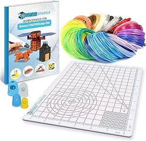 3D Pen Filament with Silicon Design Mat and Compatible Stencils Book with 11 Templates - 1.75mm PLA Plastic Refills - 110 Meter of Assorted Filament for 3D Drawing and Doodling Finger Protector, 3d Pen, Silicone Mat, 3d Drawings, Small Business Branding, Little Miss, 3d Printing, Initials, Pen