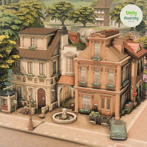 Old Town Buildings, Sims 4 Town Square, Sims 4 San Francisco, The Old Salt House Sims 4, Sims 4 Deco Building, Sims 4 City House, Sims 4 German House, Britchester House Sims 4, Cool Sims 4 Builds