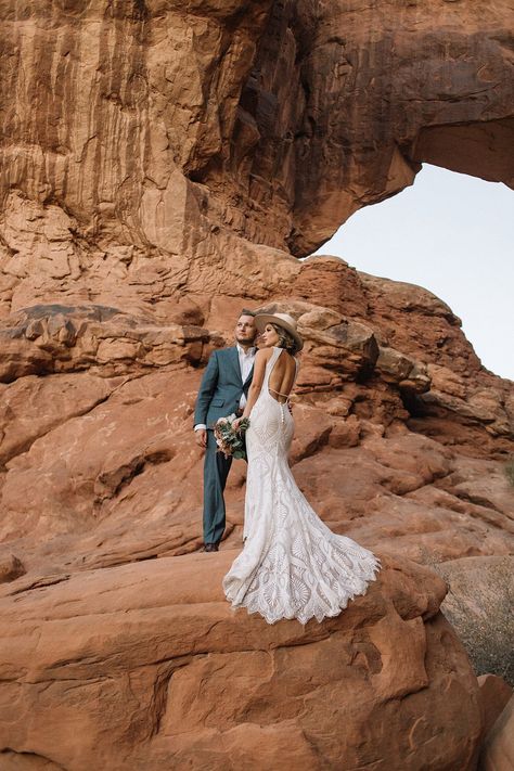 Moab Utah Wedding, Moab Wedding, Las Vegas Wedding Photos, Bridal Gown Inspiration, Mountain Wedding Colorado, Elopement Dress, Gown Inspiration, Bridal Photoshoot, Beautiful Wedding Photos