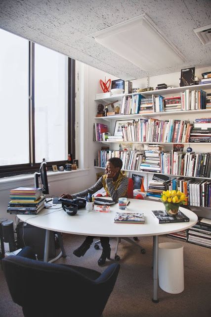 Round Desk Office Ideas, Thelma Golden, Workspace Photography, Writer's Desk, Designer Desk, Round Desk, Museum Curator, Office Idea, Creative Office Space