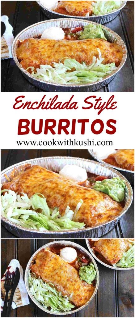 ENCHILADA STYLE BURRITOS - Cook with Kushi Burritos Recipe, Tacos And Burritos, Beans And Rice, Hispanic Food, Mexican Food Recipes Easy, Tex Mex Recipes, Idee Pasto Sano, Mexican Food Recipes Authentic, Cheese Sauce