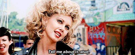 sandy Sandy Olsen, Grease Characters, Sandy Olsson, Olivia Newton John Grease, Tell Me About It Stud, Girls Night Movies, Sandy Grease, Grease Is The Word, Grease Movie