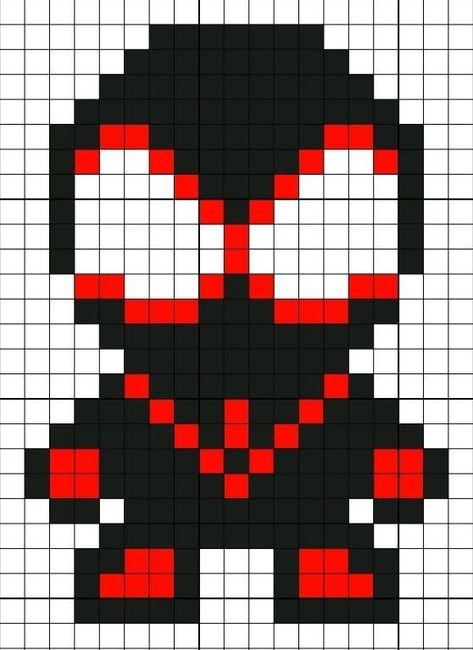 Spiderman Pixel Art, Art Spiderman, Grid Drawing, Image Spiderman, Spiderman Drawing, Graph Paper Drawings, Easy Pixel Art, 8bit Art, Pixel Art Templates