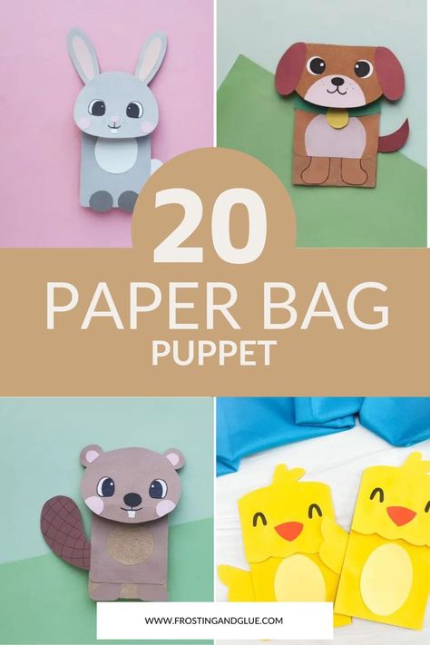 Paper Bag Puppets are such a fun and creative way to use your imagination! Animal Paper Craft, Paper Craft Ideas For Kids, Bag Puppet, Diy Paper Bag, Free Printable Templates, Paper Bag Crafts, Paper Bird, Puppets For Kids, Construction Paper Crafts