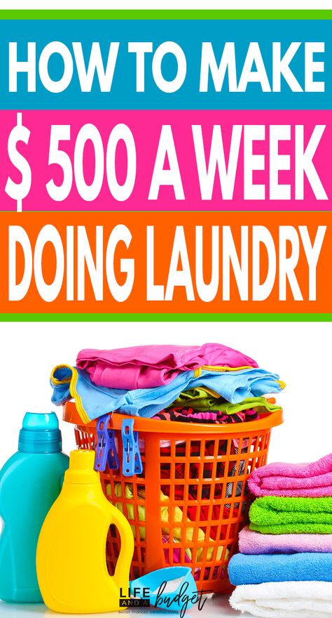 Learn how to make money at home doing laundry. This is a perfect home based business opportunity with low start up costs. Earn up to $500 per week providing laundry care services! #workathome #wahm #sahm #extramoney #extraincome #laundrybusiness #laundrycare #workfromhome via @lifeandabudget Laundry Service Business, Laundromat Business, Laundry Business, Wash And Fold, Laundry Shop, Make Money At Home, Business Ideas Entrepreneur, Make Extra Money, Cleaning Business