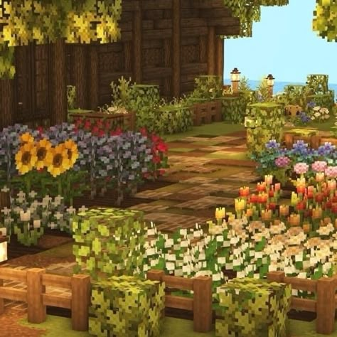 m o o s t e r #gardenideas #gardendesign #garden Garden Minecraft, Aesthetic Minecraft Builds, Minecraft Garden, Minecraft Interior Design, Bangunan Minecraft, Minecraft House Plans, Minecraft Farm, Minecraft Pictures, Minecraft Cottage