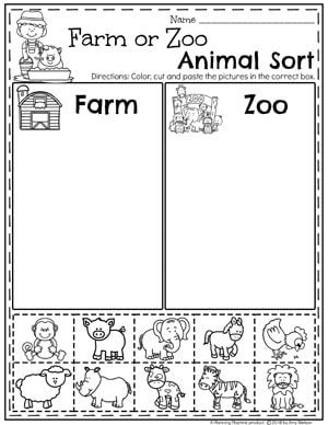 Found on Bing from planningplaytime.com Preschool Farm Theme, Animal Sorting, Zoo Animals Preschool, Farm Activities Preschool, Zoo Preschool, Preschool Farm, Farm Animals Preschool, Worksheet For Preschool, Farm Theme Preschool