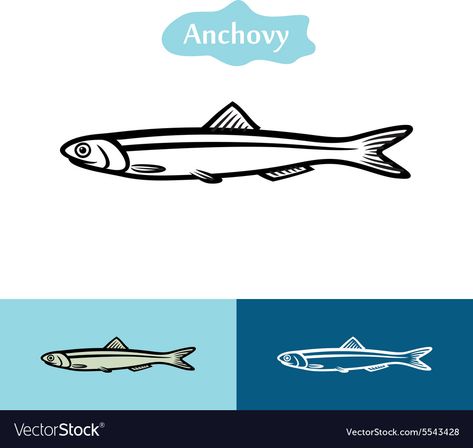 Anchovies Illustration, Anchovy Illustration, Anchovy Tattoo, Fish Outline, Support Logo, Logo Silhouette, Silhouette Logo, Beach Logo, Fish Silhouette