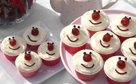 Red Nose Red Velvet Cupcakes  for more recipes go to the pink wisk. Red Nose Day Cupcakes, Baking Ideas Recipes, Red Nose Day Cakes, Stork Recipes, Red Velvet Cupcakes Recipe, Red Nose Day, How To Make Cupcakes, Velvet Cupcakes, Red Velvet Cupcakes