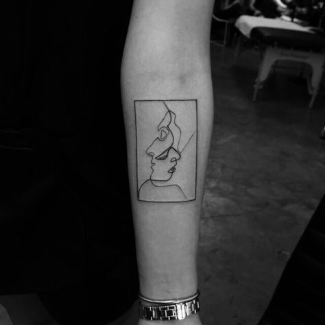 Come as close as possible… Acab Tattoo, Square Tattoo, Twin Tattoos, Framed Tattoo, Gemini Tattoo, Line Art Tattoos, Simplistic Tattoos, S Tattoo, Line Tattoos