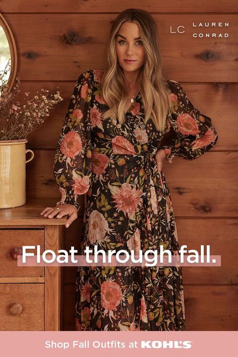 Cooler temps are calling—answer with the latest styles from LC Lauren Conrad. From romantic florals and preppy plaids to cozy pieces and modern silhouettes, find new favorites to wear all season long. Shop LC Lauren Conrad at Kohl’s and Kohls.com. Kohls Outfits, Whimsigoth Style, Winter Fashion Looks, Romantic Florals, Kohls Dresses, Preppy Plaid, Dark Autumn, Chicken Art, Gorgeous Clothes