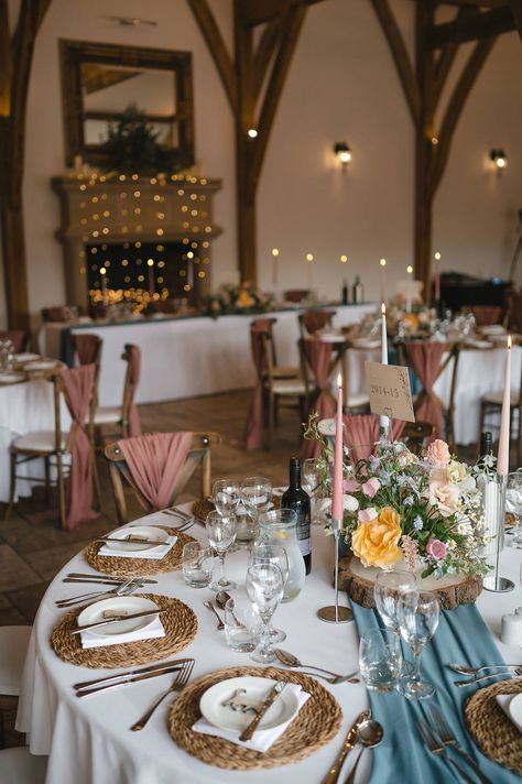 dusky pink & blue wedding Dusky Blue Wedding, One Day Bridal, Dusky Blue, Dusky Pink, Centre Pieces, Flower Centerpieces, Blue Wedding, Wedding Blog, Rustic Wedding