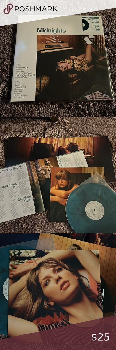 Taylor Swift midnights vinyl - jade green Midnights Vinyl, Taylor Swift Midnights, Beach Kids, Sweet Nothings, Unique Photo, Jade Green, Just Don, Taylor Swift, Swift