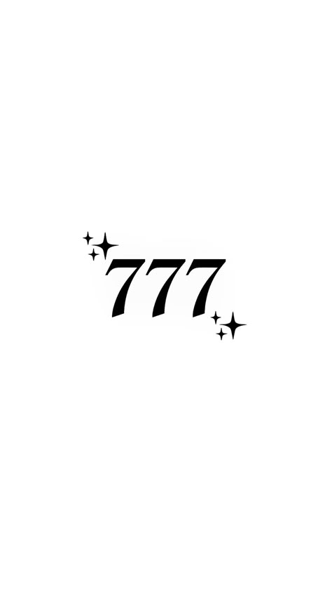 777 Widget, 777 Angel Number Tattoo, Crystal Ideas, 777 Angel Number, 777 Tattoo, Crystal Tattoo, Love Actually, Simplistic Tattoos, Pretty Wallpaper Iphone