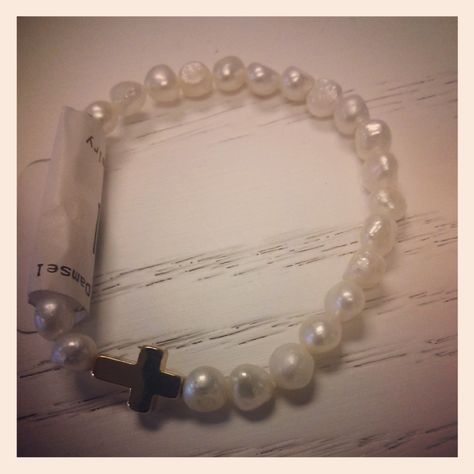 Pearl & Cross Bracelet $18 Casual Jewelry, Cross Bracelet, Bracelet