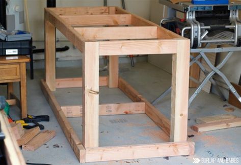 Build a rolling workbench with easy to follow DIY plans. This is perfect to add more storage in your garage to hold your tools and get you organized! Build Your Own Garage, Workbench Stool, Rolling Workbench, Workbench Organization, Workbench Top, Workbench Designs, Building A Workbench, Folding Workbench, Workbench Plans Diy