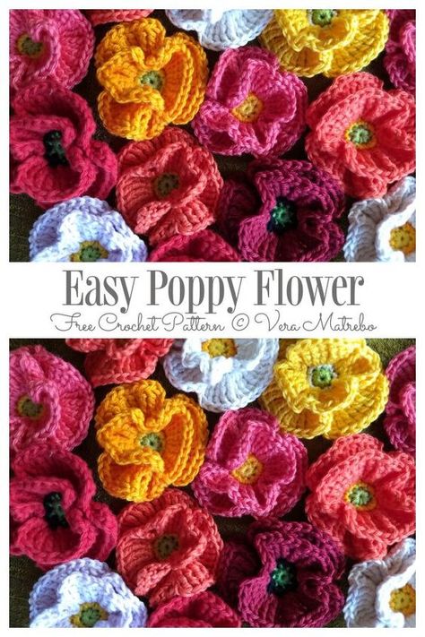 Crochet Flower Wreath Pattern Free, Crochet Yarn Types, Best Crochet Yarn, Crochet Flower Wreath, Crochet Poppies, Crochet Poppy Free Pattern, Yard Garden Ideas, Crochet Poppy Pattern, Crochet Wreaths