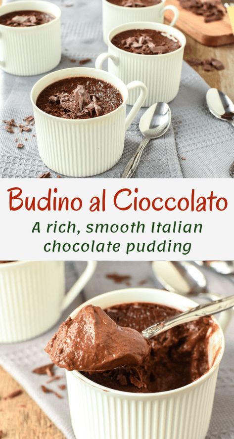 Budino Recipe, Italian Treats, Yummy Cake Recipes, Children Cake, Blackberry Syrup, Baked Custard, Italian Chocolate, Snickerdoodle Recipe, Chocolate Custard