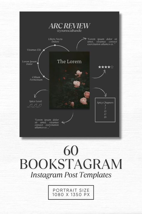 Transform the aesthetic of your Bookstagram with our customizable social media templates! Perfect for authors, publishers, book bloggers, reviewers, booksellers, and book influencers, our templates make it effortless to boost your reading list, showcase your books, and engage more readers. Whether you’re highlighting a new release, sharing a review, or posting reading tips, our professionally crafted templates will elevate your social media feed and grow your audience. Bookstagram Book Review Template, Aesthetic Bookstagram Feed, Book Review Instagram Post, Book Review Instagram, Book Review Template Instagram, Reviews Template Instagram, Bookish Instagram, Bookstagram Templates, Bookstagram Posts