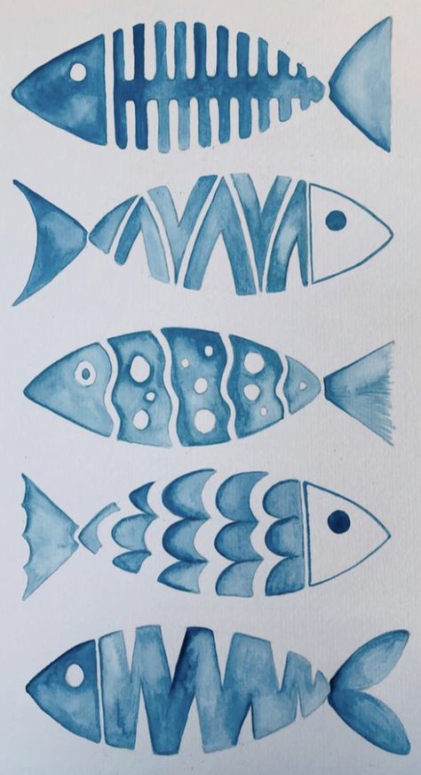 Cool Pencil Drawings, Fish Drawings, Fish Painting, Monoprint, Fish Art, Pottery Painting, Beach Art, 그림 그리기, Linocut