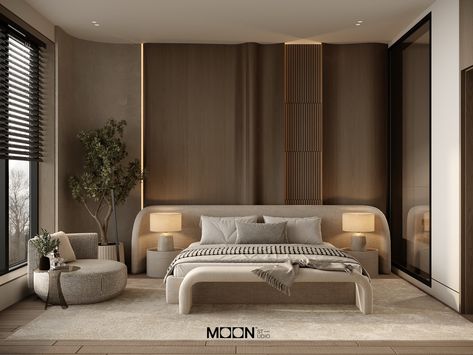 Bedroom Behance, Bed Design Modern, Japandi Interior, Bedroom Views, Master Room, Wood Bedroom, Design Landscape, Bed Wall, Home Room Design