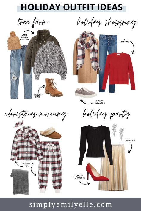 Holiday Cozy Outfit, Christmas Baking Outfit, Christmas Lookbook Outfits, Christmas Week Outfits, Christmas Break Outfits, Christmas Outfit Warm Weather, Cute Christmas Church Outfits, Minimalist Christmas Outfit, Casual Xmas Outfits