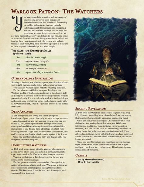 Warlock Homebrew, Warlock Patron, Dnd Warlock, Dnd Subclasses, Homebrew Classes, Warlock Dnd, Dnd Dm, Dnd Stories, Dnd Classes