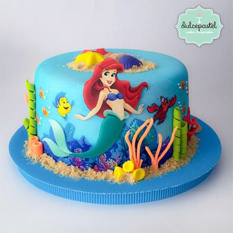 Torta Sirenita - The Little Mermaid Cake - Cake by Giovanna Carrillo The Little Mermaid Cake, Kue Disney, Little Mermaid Birthday Cake, Little Mermaid Cake, Ariel Cake, Ariel Birthday Party, Little Mermaid Cakes, Mermaid Birthday Cakes, Ariel Birthday