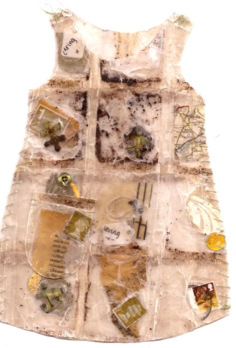 tea bag dress inspired by jennifer collier Dorothy Caldwell, Jennifer Collier, Paper Clothing, Art Dresses, Cafe Culture, Textile Collage, Paper Dresses, A Level Textiles, Tea Bag Art