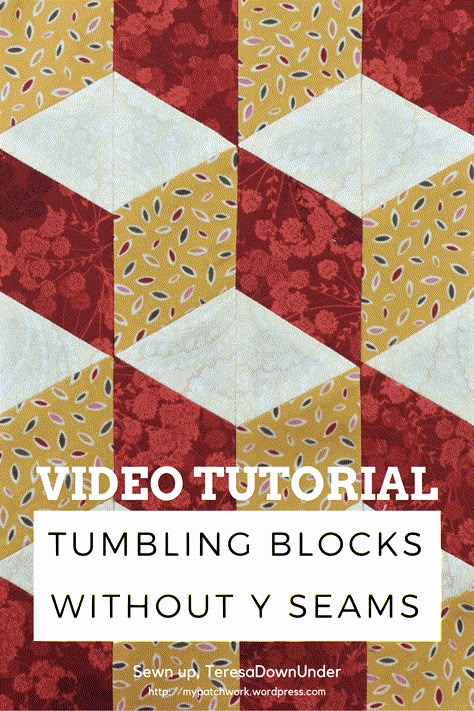 Tumbling Blocks Pattern, Tumbling Blocks Quilt, Optical Illusion Quilts, Colchas Quilting, Quilt Blocks Easy, Tumbling Blocks, Make A Quilt, Quilting Videos, Easy Quilt