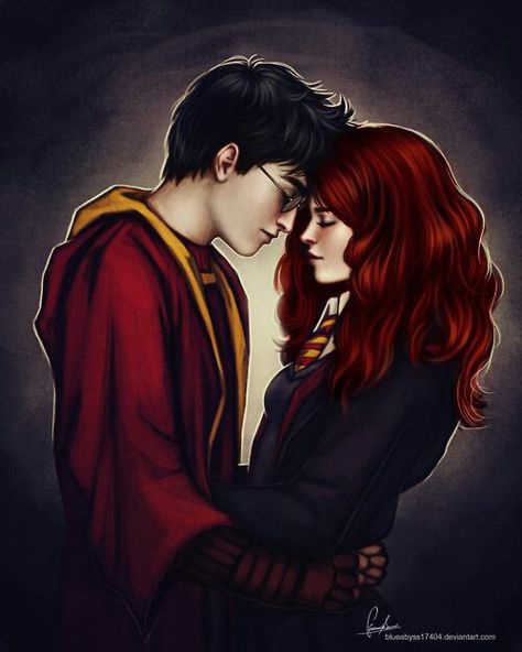 Harry x Hermione Fanart Harry Potter, Hermione Fan Art, Harmony Harry Potter, Harry Potter Couples, Harry Potter Ginny, Citate Harry Potter, Stile Harry Potter, Art Harry Potter, Harry And Ginny