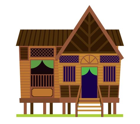 Download the Traditional vintage village Malay House or Rumah Kampung Melayu in Malaysia 2406029 royalty-free Vector from Vecteezy for your project and explore over a million other vectors, icons and clipart graphics! Malay Illustration, Malay House, Eid Ul Fitr Decorations, House Doodle, Vintage Village, House Cartoon, Ramadan Activities, House Clipart, Long House