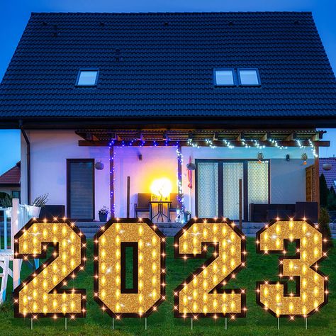 2023 Graduation Yard Sign Decoration with LED Light and Stake, 8 Lighting Modes Lawn Graduation Decoration 2023 Grad Party Decor, Congrats Grad Party Supplies for Grad Party Decor (Gold) Congrats Graduate, Graduation Yard Signs, Grad Party Decorations, 2023 Graduation, Graduation Signs, Outdoor Party Decorations, Happy Graduation, Congrats Grad, University College