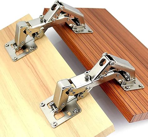 2pack 170 Degree Concealed Hinge Frameless Cabinet Hinge Hydraulic Adjustable Installation Soft Closing, Full Cover - - Amazon.com Frameless Cabinets, Hinges For Cabinets, Door Fittings, Cabinet Hinges, Concealed Hinges, Wood Furniture Diy, Bedroom Furniture Design, Detailed Drawings, Metal Projects