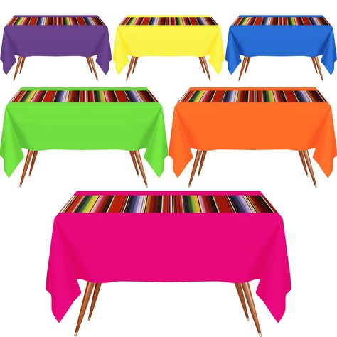 PRICES MAY VARY. What You Receive: you will receive 6 pieces of Mexican theme plastic tablecloths in different styles, sufficient quantity and rich styles can meet your kid's birthday party decoration needs Trustworthy Quality: these plastic table covers rectangular are made of PE plastic material with fine workmanship, strong and sturdy, not easy to break, tear or fade, easy to clean and use, helpful and practical for you to use with confidence, offering you long serving time Suitable Sizes: di Mexican Decorations Party Fiestas, Hispanic Party Decorations, Mexican Decor Party, Taco Party Decorations Table Settings, Mexican Centerpieces, Mexican Party Decorations Ideas, 50th Fiesta Birthday Party, Tex Mex Party Decorations, Fiesta Party Decor