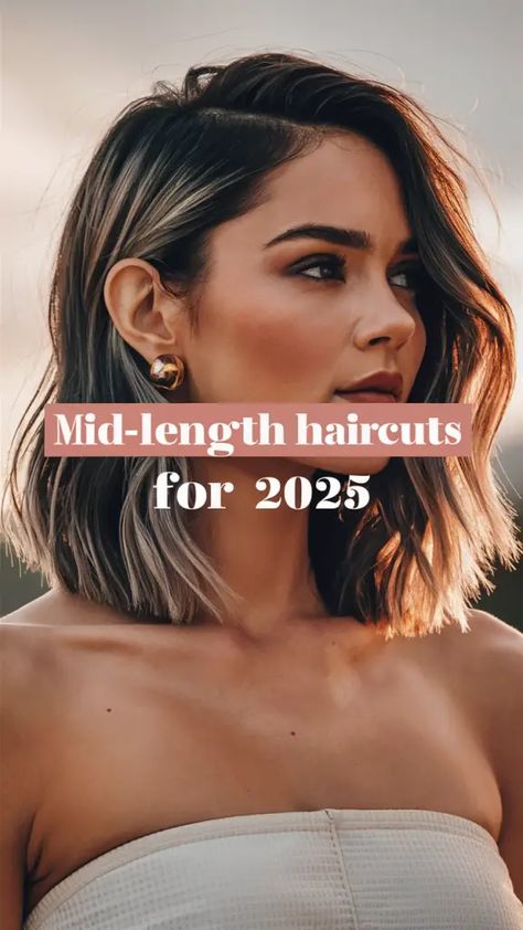 25 Trendy Mid-Length Haircuts 2025: Stylish & Versatile Looks for All Hair Types and Face Shapes Layered Hair With Wavy Hair, Medium All One Length Hair, Medium Length Haircut Shorter In Back, Haircuts For Awkward Length, Mid Length Lob Straight, Women Simple Hairstyle, Medium Length Haircut Ideas For Straight Hair, Medium Length Hairstyle With Layers, Haircut For Women 2025