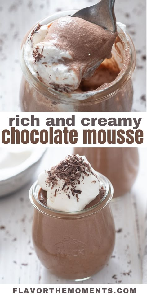 Best Chocolate Mousse Recipe, Easy Mousse, Easy Chocolate Mousse Recipe, Moose Recipes, Chocolate Mousse Desserts, Choc Mousse, Easy Chocolate Mousse, Dessert Shooters, Dark Chocolate Mousse