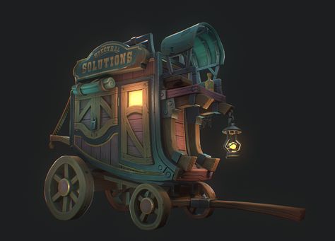 ArtStation - Spectral Solutions - Stylized wagon prop Game Studio, Props Concept, Environment Props, Wooden Wagon, Free Plugins, Colour Theory, Star Wars Concept Art, Game Props, Game Inspiration