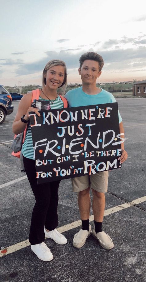 Prom Posters For Friends, Just Friends Hoco Proposal, Dance Proposal Ideas For Friends, Asking A Girl To Homecoming Ideas, Homecoming Proposal Ideas For Friends, Posters For Homecoming, Friend Hoco Proposals Ideas, Vsco Homecoming, Hoco Proposals Ideas Friends