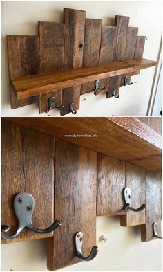 Garderobe Design, Pallet Table Diy, Diy Wood Pallet, Diy Wood Pallet Projects, Hemma Diy, Pallet Decor, Wooden Pallet Projects, Reclaimed Pallet Wood, Scrap Wood Projects