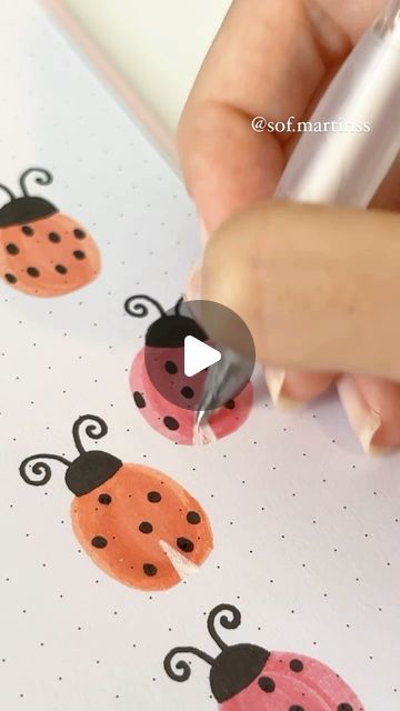 How To Draw Ladybug, Cute Ladybug Drawing, Ladybug Drawing, July 11, Easy Drawings, To Draw, Bullet Journal, Doodles, Drawings