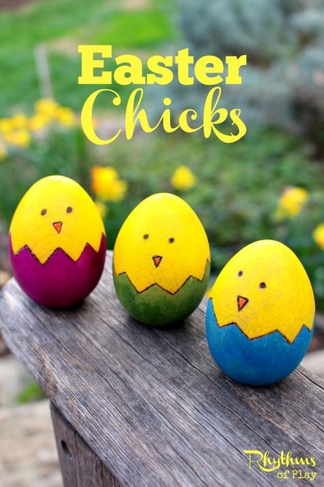 Wooden Eggs Crafts, Craft Easter, Egg Craft, Art Projects For Teens, Easter Egg Crafts, Easter Egg Painting, Easter Chick, Easy Art Projects, Eggs Easter