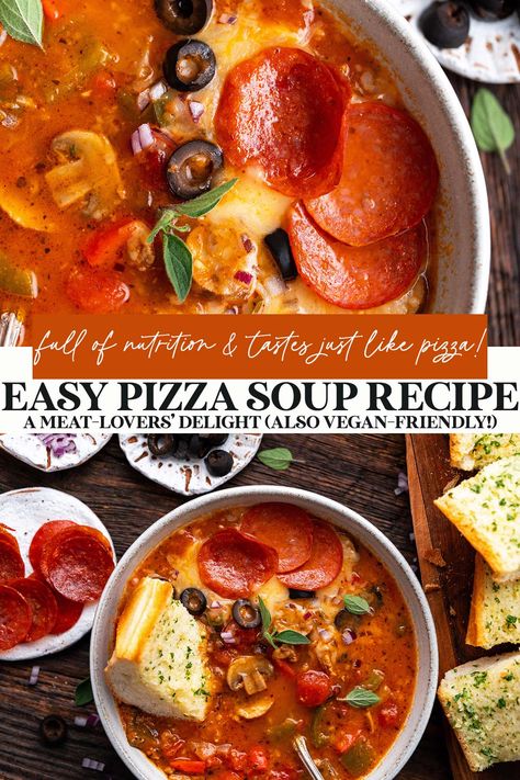 Instant Pot Pizza Soup, Pizza Soup Instant Pot, Pepperoni Pizza Soup, Pizza Soup Crockpot, Pizza Stew, Supreme Pizza Soup, Soup Recipe Instant Pot, Pizza Soup Recipe, Chili Pizza