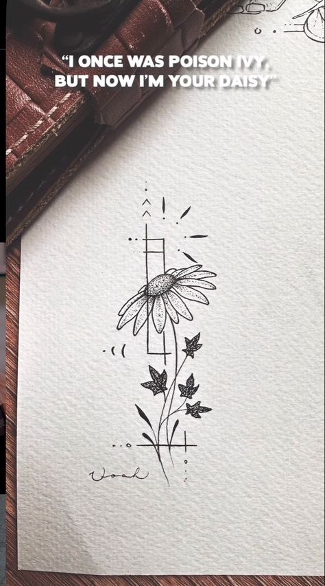 Poison Ivy Tattoo, Narcissus Flower Tattoos, Ivy Tattoo, Daisy Drawing, Flower Tat, Tattoo Spots, Taylor Swift Tattoo, Narcissus Flower, Daisy Tattoo