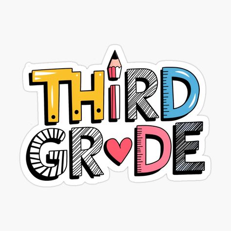 Get my art printed on awesome products. Support me at Redbubble #RBandME: https://www.redbubble.com/i/sticker/Third-Grade-Back-To-School-3rd-Grade-Teacher-by-ViktoonShirts/164202703.EJUG5?asc=u Welcome To 3rd Grade, Back To School 3rd Grade, Coffee Sticker Design, 3rd Grade Teacher, Teacher Stickers, Coffee Stickers, Classroom Crafts, Coffee Is Life, Grade 3