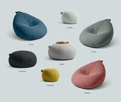 Lujo, Koyoto Indoor Beanbag Collection Been Bags Chair, Floor Seating Bean Bag Chairs, Bean Bag Office, Bean Bag Living Room, Bean Bag Design, Modern Bean Bags, Chair Inspiration, Pouf Design, Snuggle Chairs