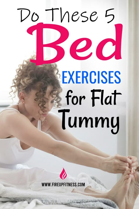 Do These 5 Exercises for Flat Tummy Easy Tummy Exercises, Exercise For Flat Stomach On Bed Workout, Belly Tightening Exercise, Bedtime Exercise For Flat Tummy, Bed Workouts For Flat Stomach, Bed Ab Workout, Bed Exercises For Flat Stomach, Workout For Bigger Hips, How To Get A Flat Stomach