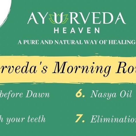 ayurvedaheaven on Instagram: "Ayurveda places great emphasis on daily routines, known as "Dincharya," to promote health and balance. Here's a simplified Ayurvedic daily routine to consider: 🌞 Morning Routine (Pratahkal Dincharya): ✨Wake Up Early: Rise with the sun, ideally during the Brahma Muhurta (approximately 1.5 hours before sunrise). ✨Oral Care: Begin with oil pulling, tongue scraping, and brushing your teeth with herbal toothpaste ✨Hydration: Drink a glass of warm water to kickstart digestion and detoxify. ✨Elimination: Attend to natural calls (bowel and bladder movements) to eliminate waste from your body. ✨Nasal Cleansing (optional): Perform Nasya, if needed, using medicated oils to cleanse and lubricate nasal passages. ✨Exercise or Yoga: Engage in gentle exercise, yoga, or Brahma Muhurta, Pranayama Breathing Exercises, Nasya Oil, Tongue Scraping, Vata Pitta Kapha, Gentle Exercise, Pitta Kapha, Pranayama Breathing, Herbal Toothpaste