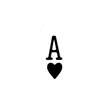 Austin Tattoo Name, Number 6 Tattoo Ideas, Ace Heart Tattoo, Letter A Tattoo Ideas, Black White Widget, Amanda Tattoo, Capricorn Szn, Letter S Tattoo, Tattoo Friends